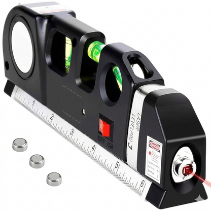 4-in-1 Laser Distance Meter + Laser Level Tape Measure